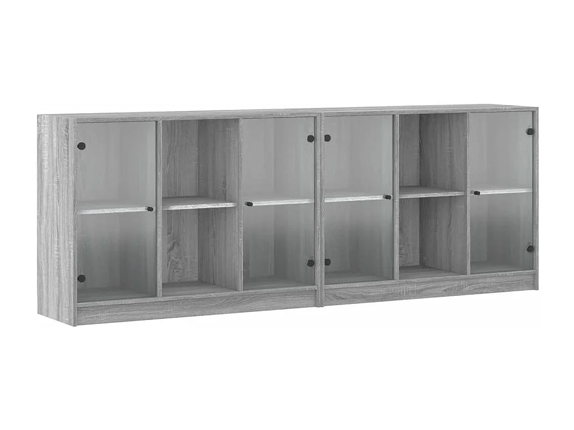 Bibliothèque avec portes sonoma gris 204x37x75 cm