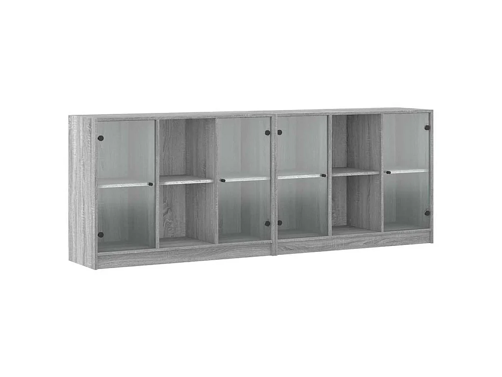 Bibliothèque avec portes sonoma gris 204x37x75 cm