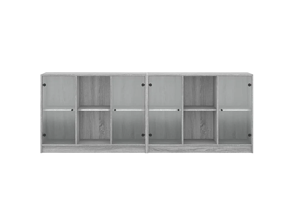 Bibliothèque avec portes sonoma gris 204x37x75 cm