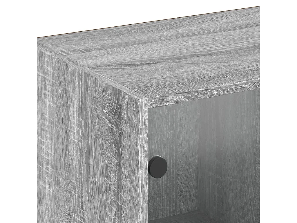Bibliothèque avec portes sonoma gris 204x37x75 cm