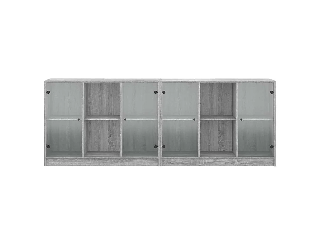 Bibliothèque avec portes sonoma gris 204x37x75 cm