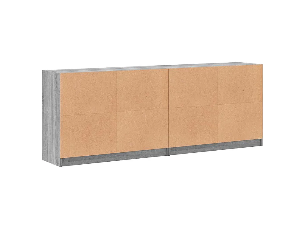 Bibliothèque avec portes sonoma gris 204x37x75 cm