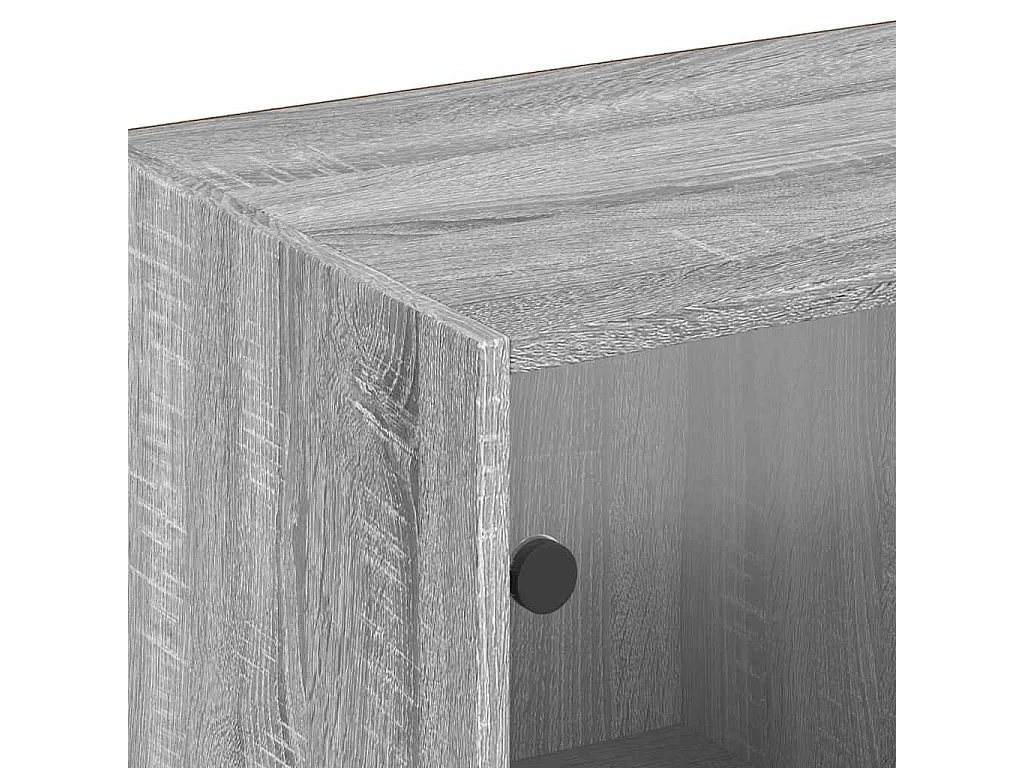 Bibliothèque avec portes sonoma gris 204x37x75 cm