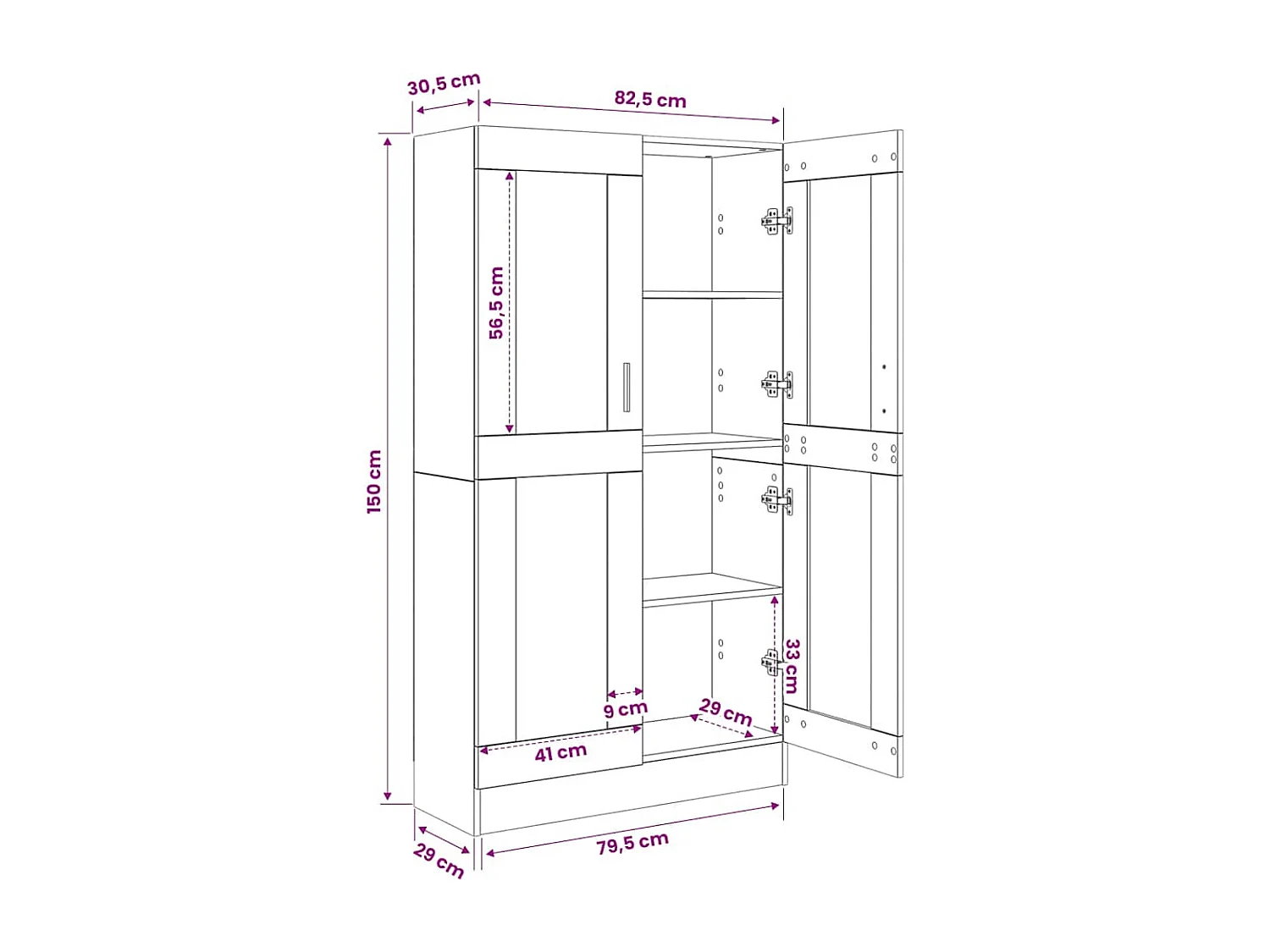 Bibliothèque Sonoma gris 82,5x30,5x150 cm Bois d'ingénierie