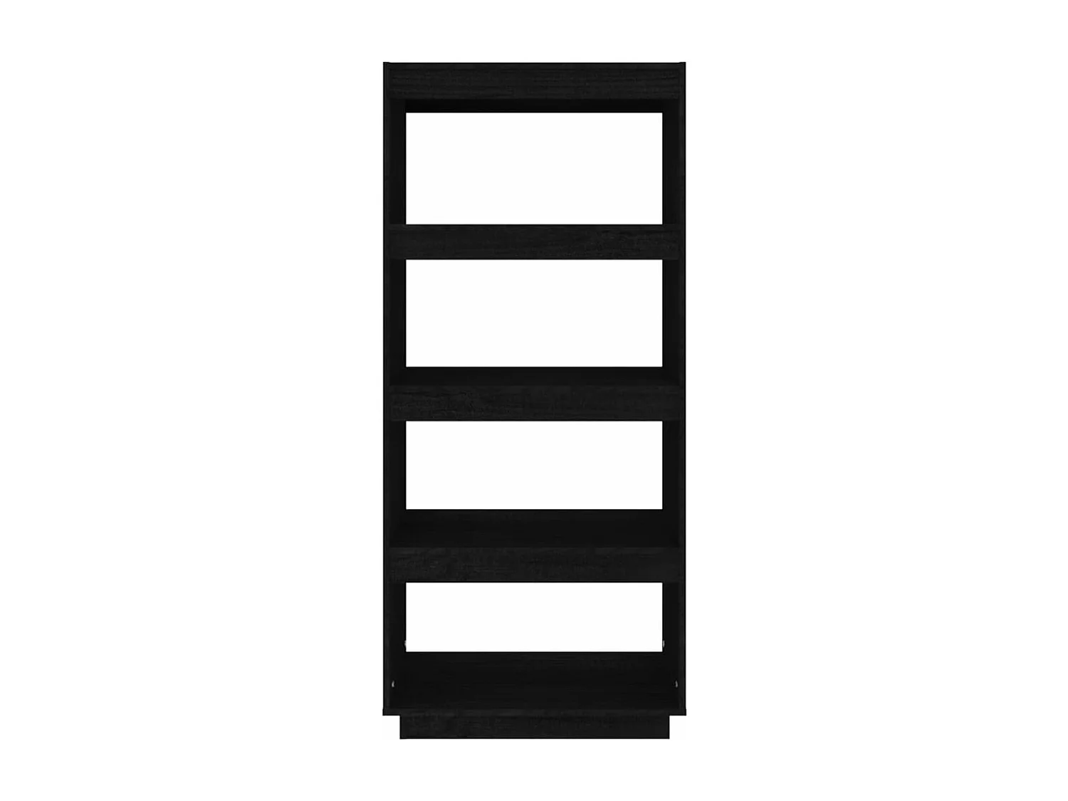 Bücherregal/Raumteiler Schwarz 60x35x135 cm Massivholz Kiefer