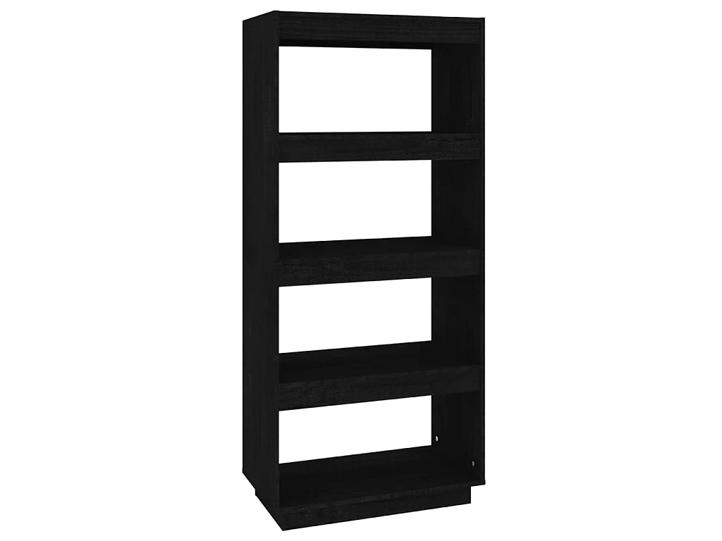 Estantería/divisor de espacios madera pino negro 60x35x135 cm