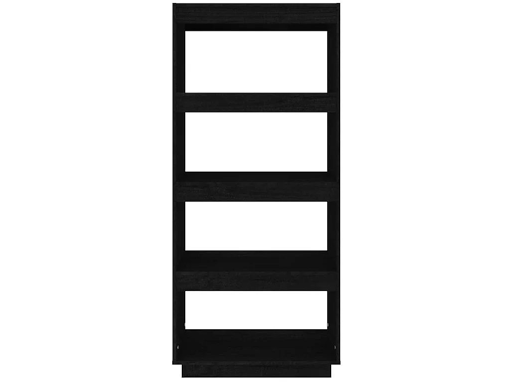 Bibliothèque/Séparateur de pièce Noir 60x35x135 cm Pin massif