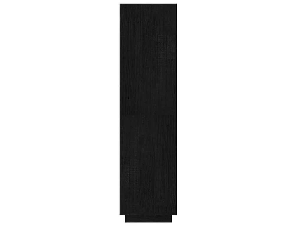 Bibliothèque/Séparateur de pièce Noir 60x35x135 cm Pin massif