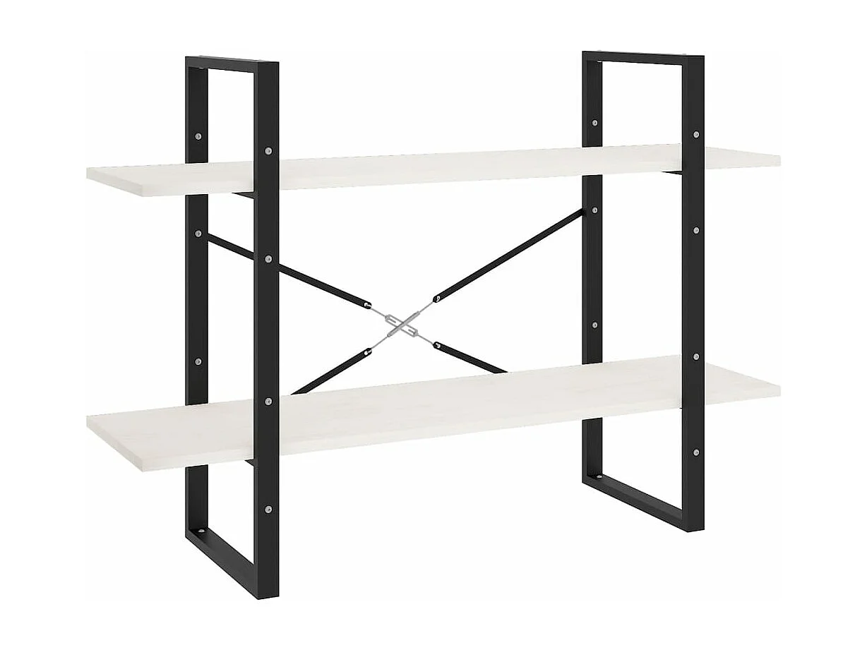 Estante com 2 prateleiras 100x30x70 cm pinho maciço branco