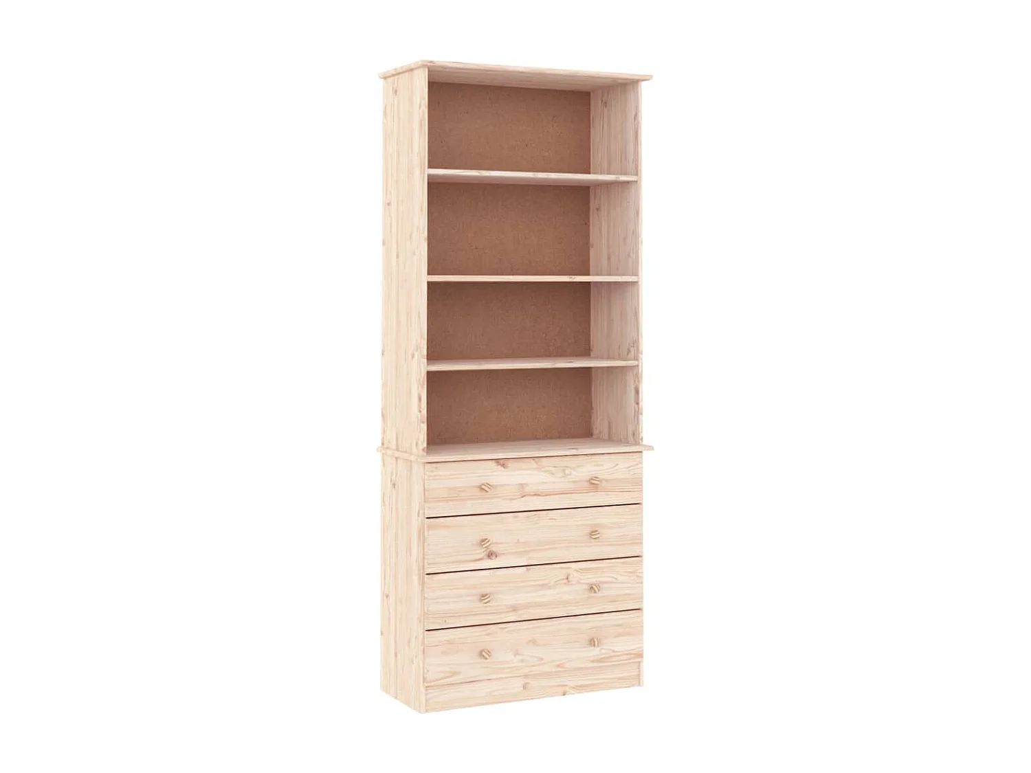 Bibliothèque avec tiroirs ALTA 77x35x186,5cm bois massif de pin