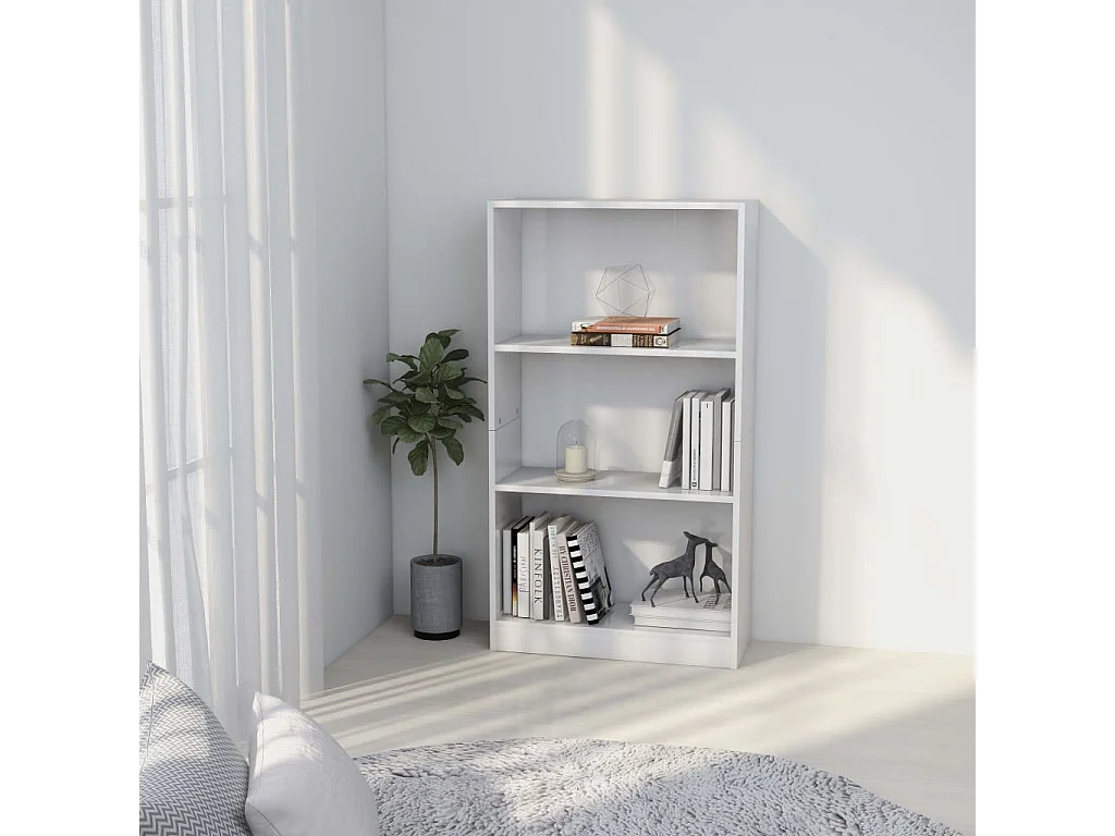 Estante c/ 3 prateleiras 60x24x109 cm madeira processada branco