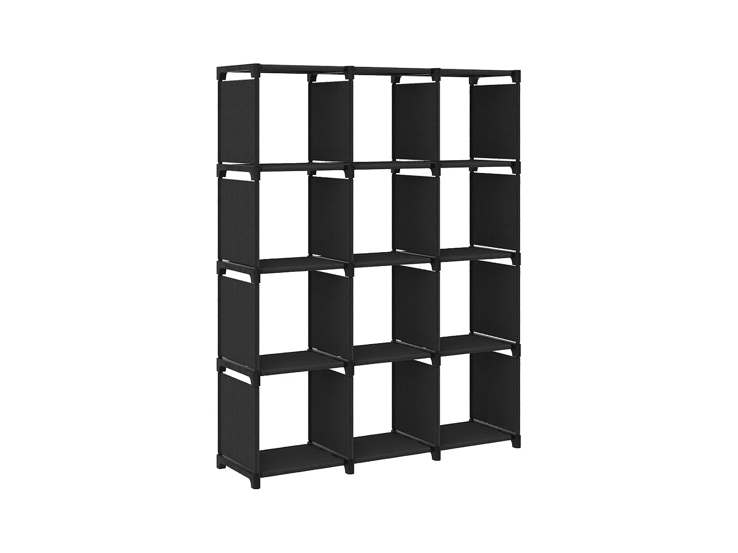 Würfel-Regal 12 Fächer Schwarz 103x30x141 cm Stoff