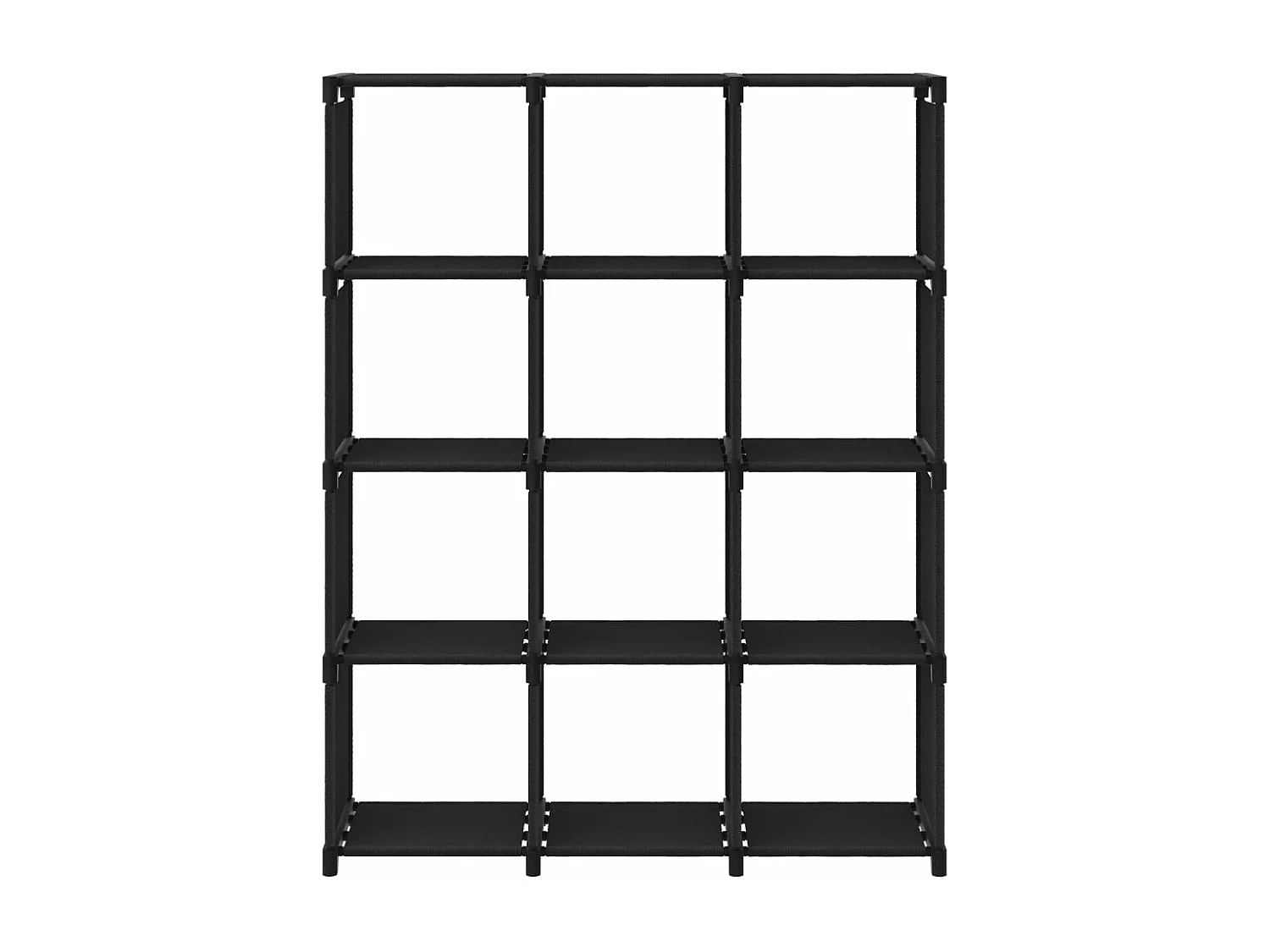 Étagère d'affichage 12 cubes Noir 103x30x141 cm Tissu