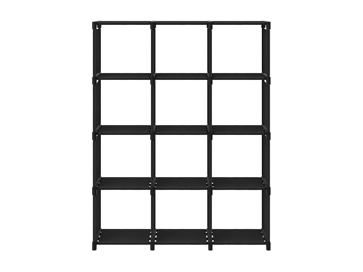 Mensola con 12 Vani a Cubo Nera 103x30x141 cm in Tessuto