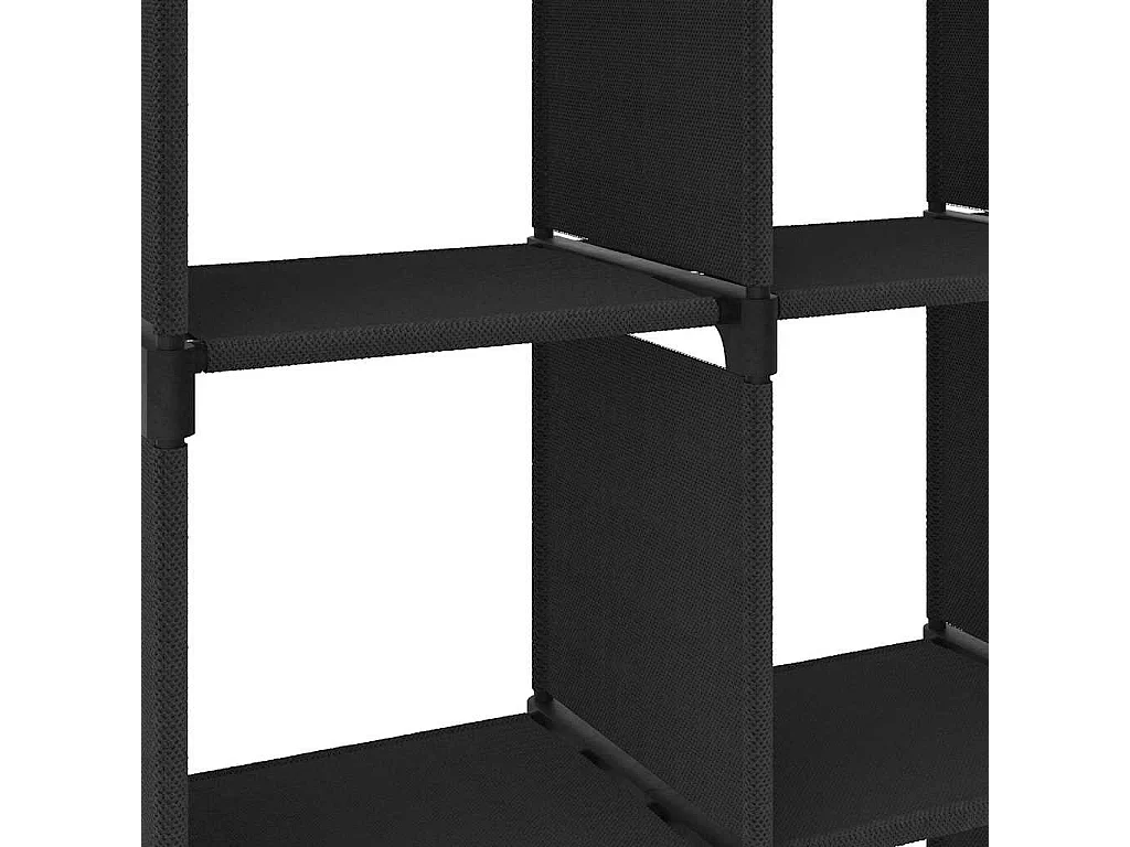 Étagère d'affichage 12 cubes Noir 103x30x141 cm Tissu