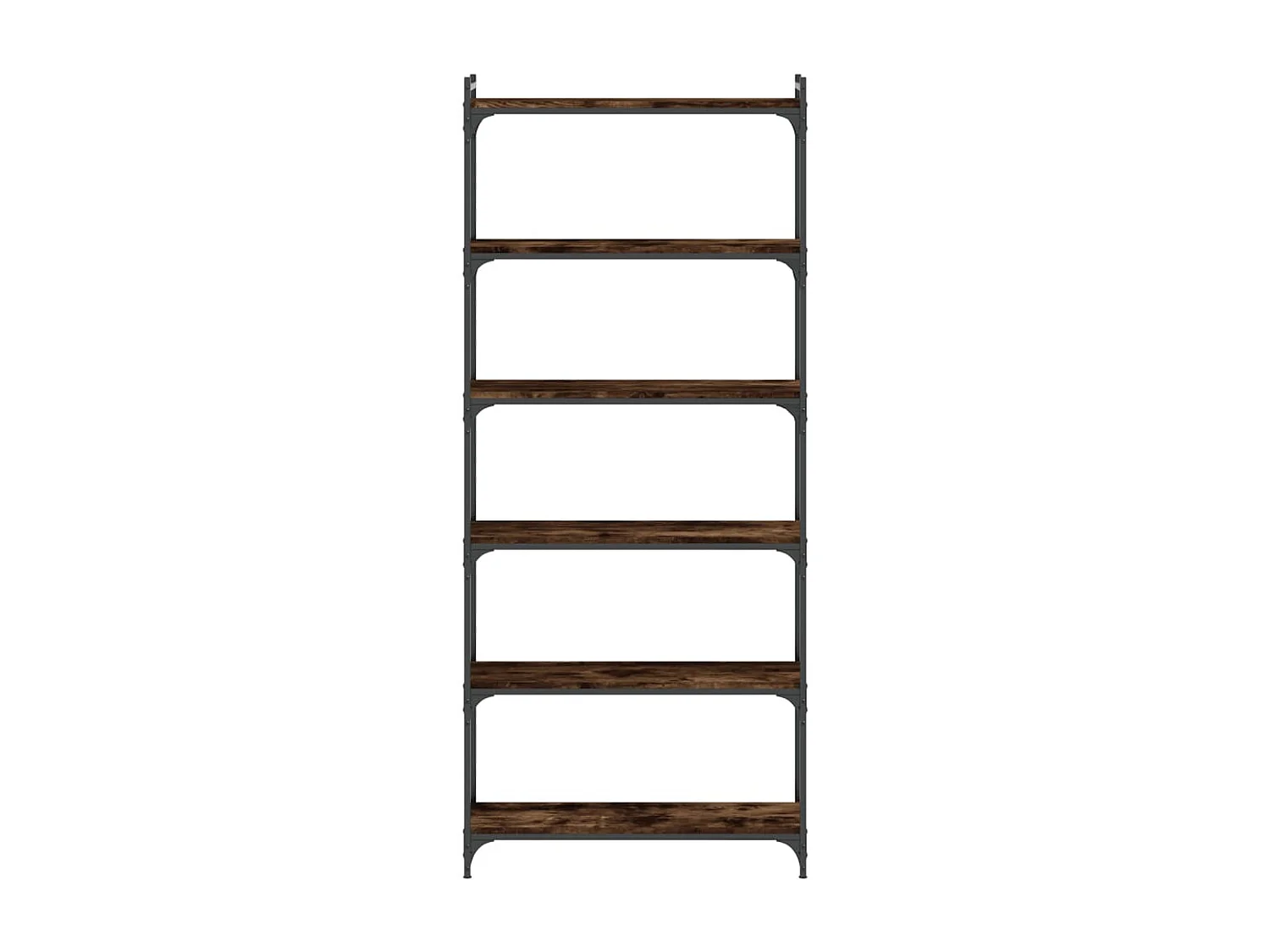 Boekenkast 6-laags 80x30x188 cm bewerkt hout gerookt eikenkleur