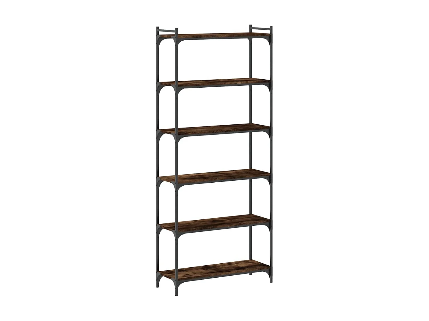 Boekenkast 6-laags 80x30x188 cm bewerkt hout gerookt eikenkleur