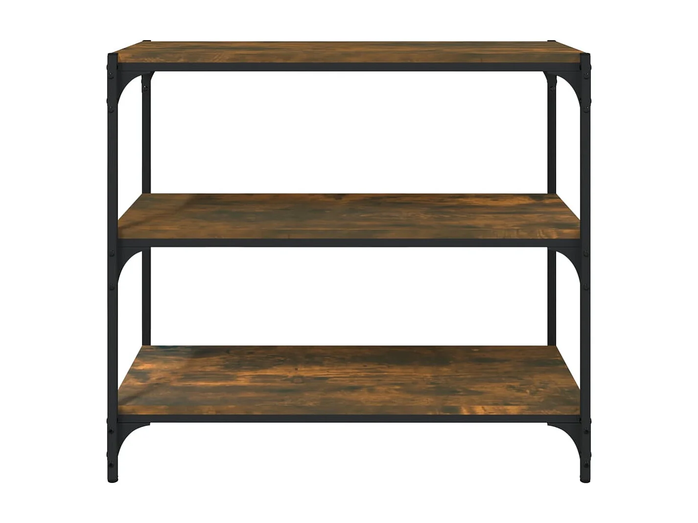 Bibliothèque Chêne fumé 80x33x70,5cm Bois d'ingénierie et acier