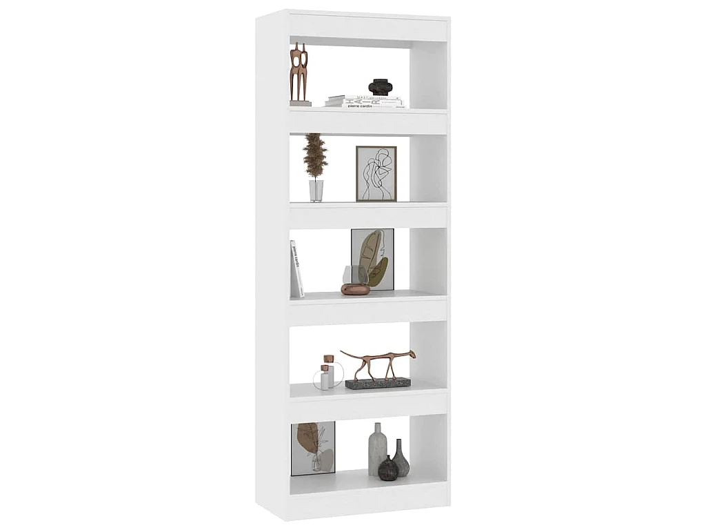 Bibliothèque/séparateur de pièce blanc bois d'ingénierie