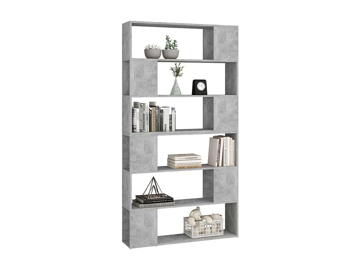 Bibliothèque/Séparateur de pièce Gris béton 100x24x188 cm