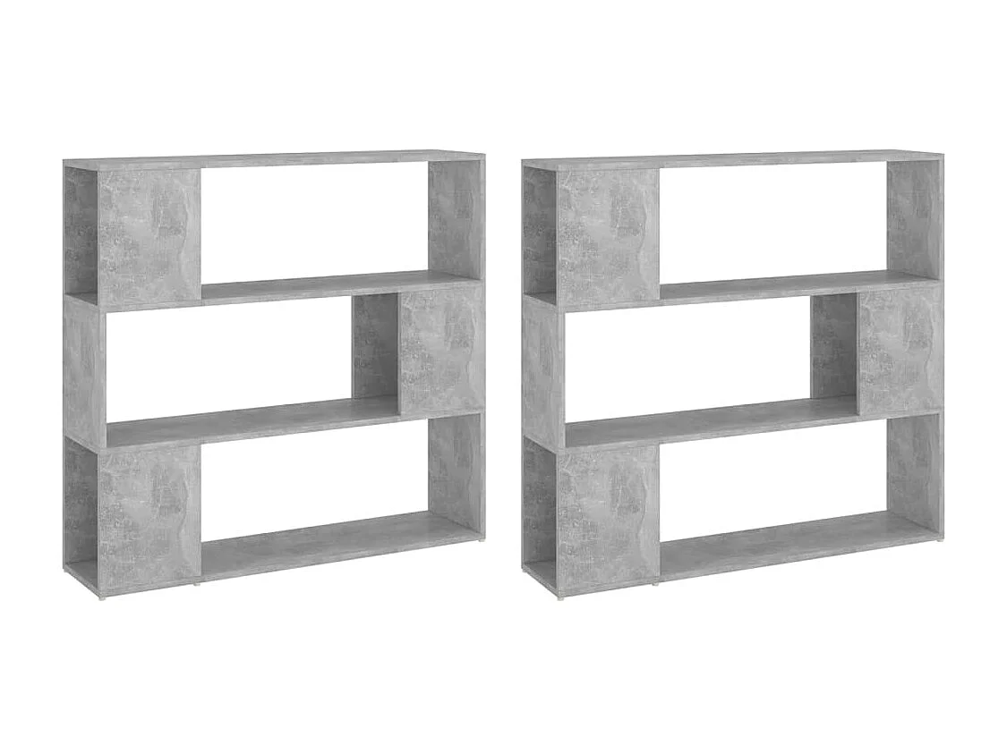 Bibliothèque/Séparateur de pièce Gris béton 100x24x188 cm