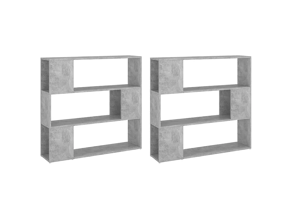 Bibliothèque/Séparateur de pièce Gris béton 100x24x188 cm