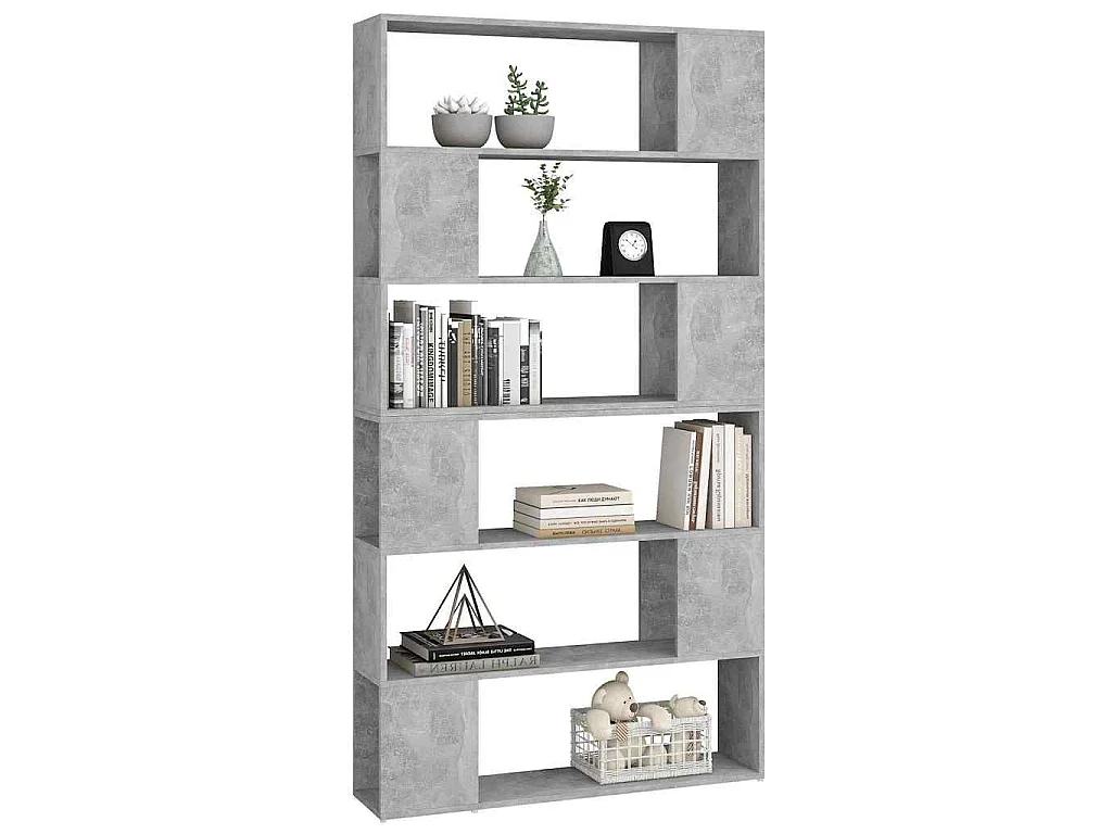 Bibliothèque/Séparateur de pièce Gris béton 100x24x188 cm