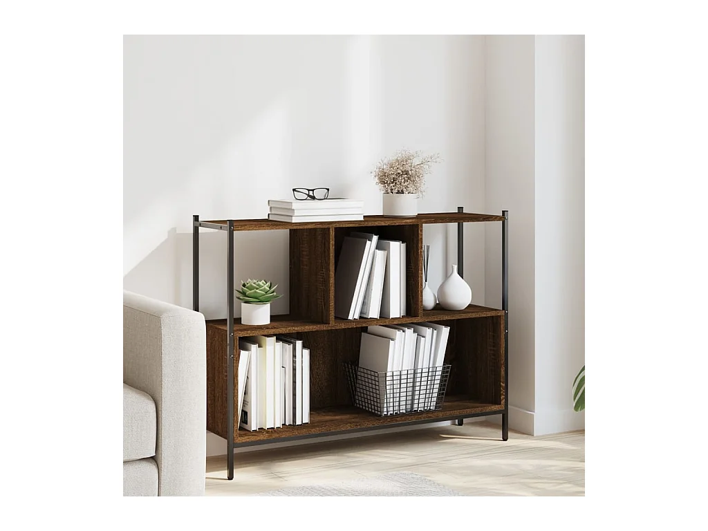 Libreria Rovere Marrone 102x28x77,5 cm in Legno Multistrato
