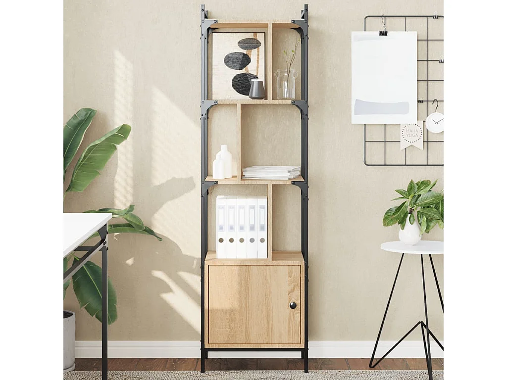 Boekenkast met deur 44,5x30x154,5 cm hout sonoma eikenkleurig