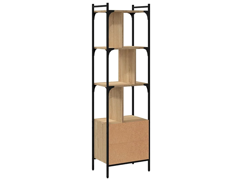 Bibliothèque avec porte chêne sonoma 44,5x30x154,5 cm