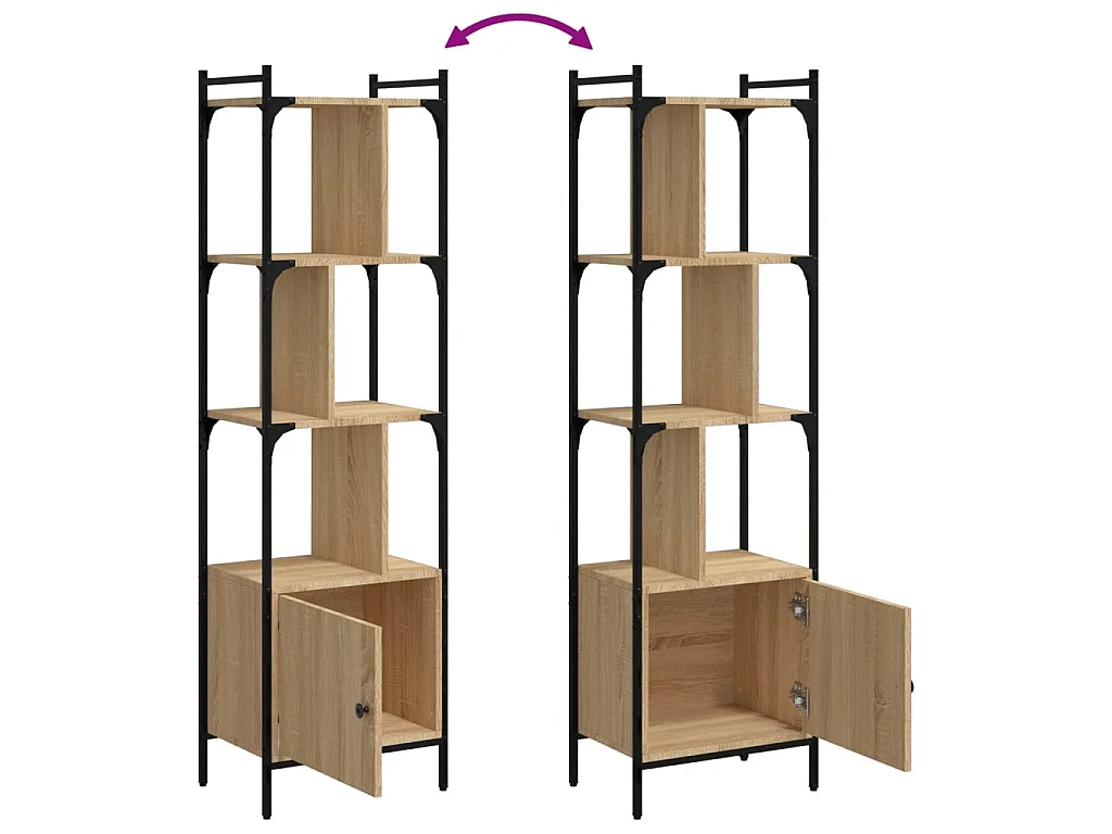 Bibliothèque avec porte chêne sonoma 44,5x30x154,5 cm