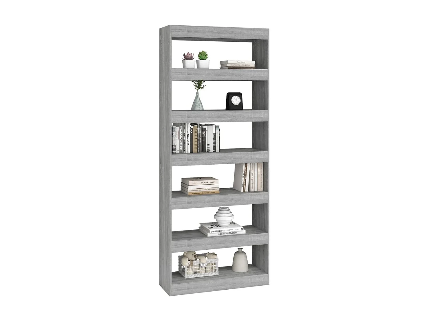 Bücherregal/Raumteiler Grau Sonoma 80x30x198 cm Holzwerkstoff