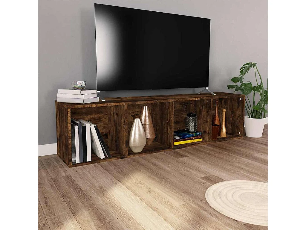 Bibliothèque/Meuble TV Chêne fumé 36x30x143cm Bois d'ingénierie