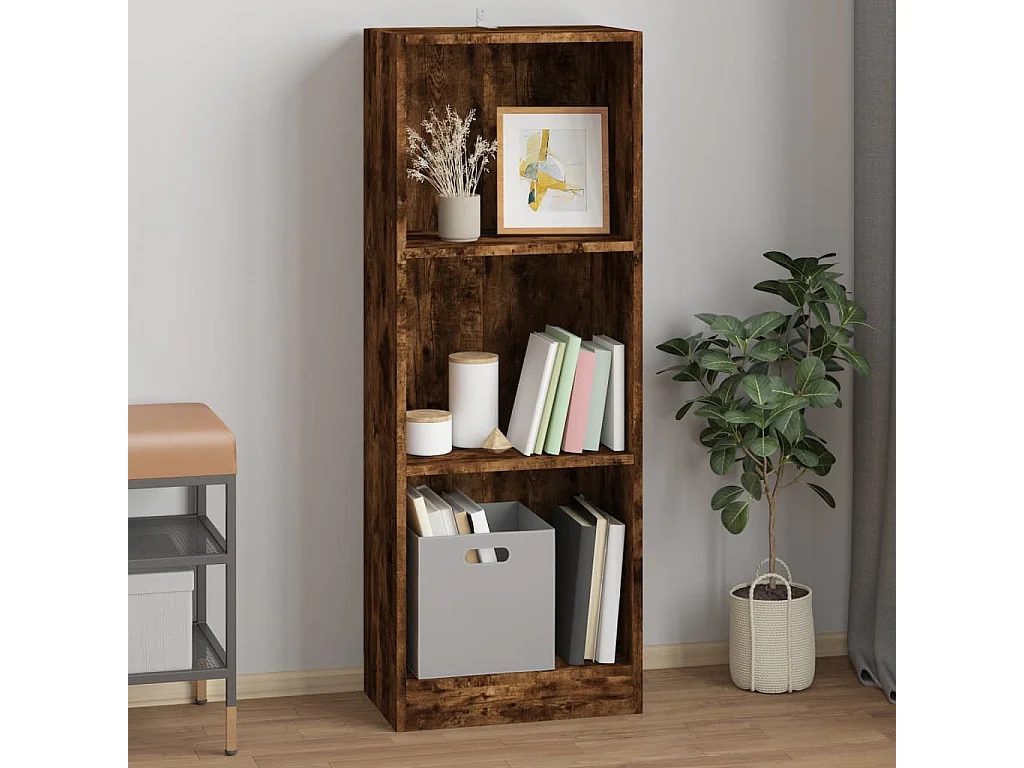 Estante 3 prat. 40x24x109 cm derivados madeira carvalho fumado