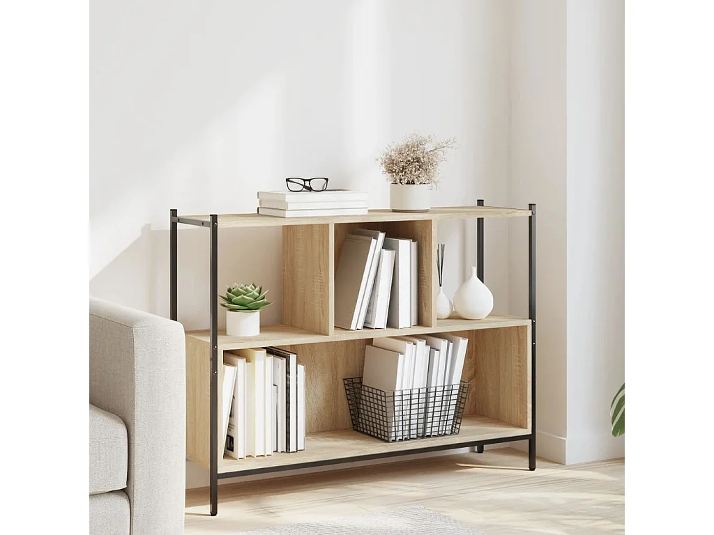 Bibliothèque chêne sonoma 102x28x77,5 cm bois d'ingénierie