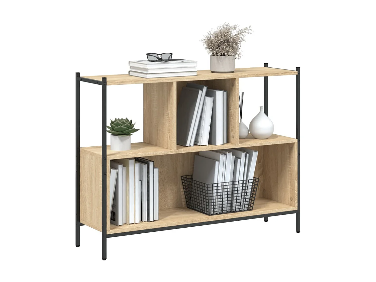 Bibliothèque chêne sonoma 102x28x77,5 cm bois d'ingénierie