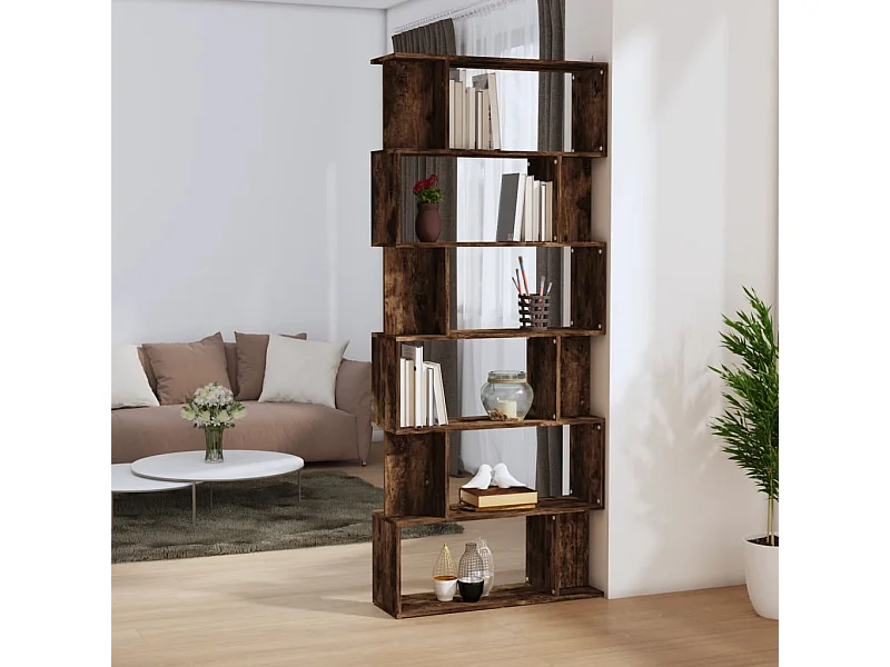 Bücherregal/Raumteiler Räuchereiche 80x24x192 cm Holzwerkstoff