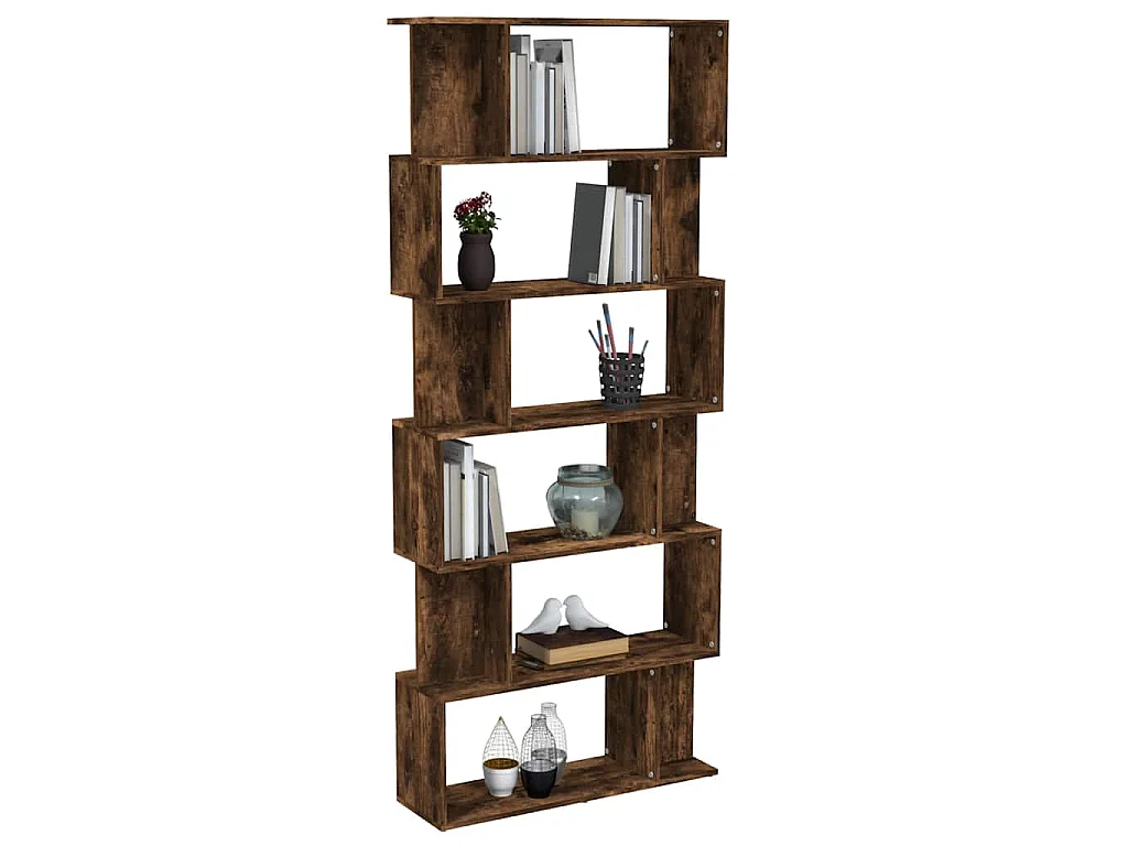 Bibliothèque/Cloison Chêne fumé 80x24x192 cm Bois d'ingénierie