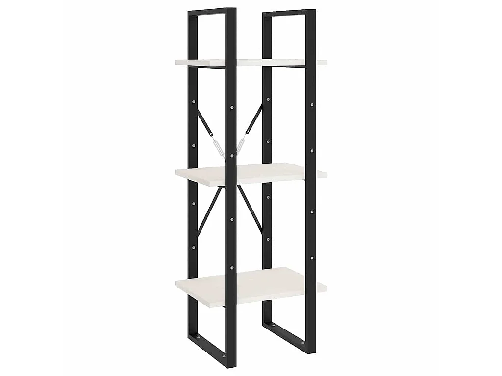 Bibliothèque à 3 niveaux Blanc 40x30x105 cm Bois de pin massif