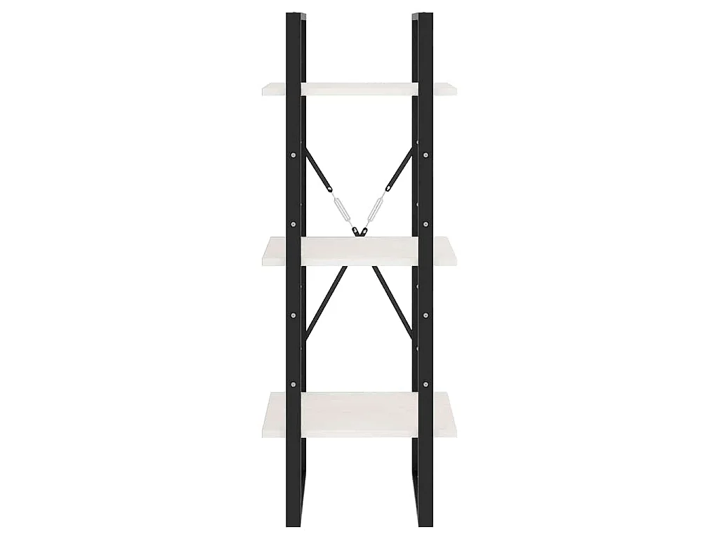 Bibliothèque à 3 niveaux Blanc 40x30x105 cm Bois de pin massif