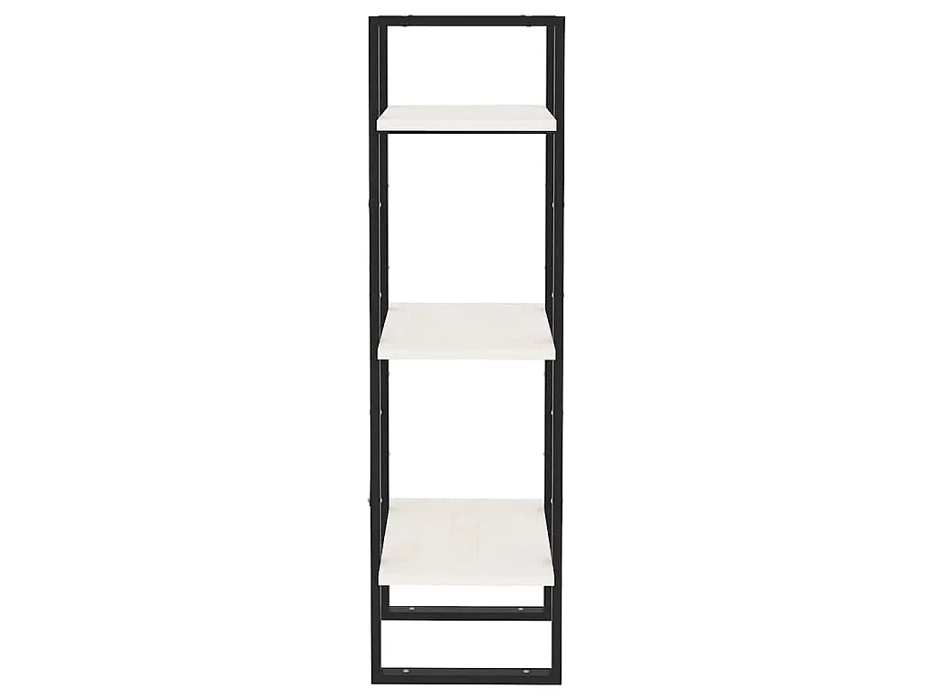Bibliothèque à 3 niveaux Blanc 40x30x105 cm Bois de pin massif