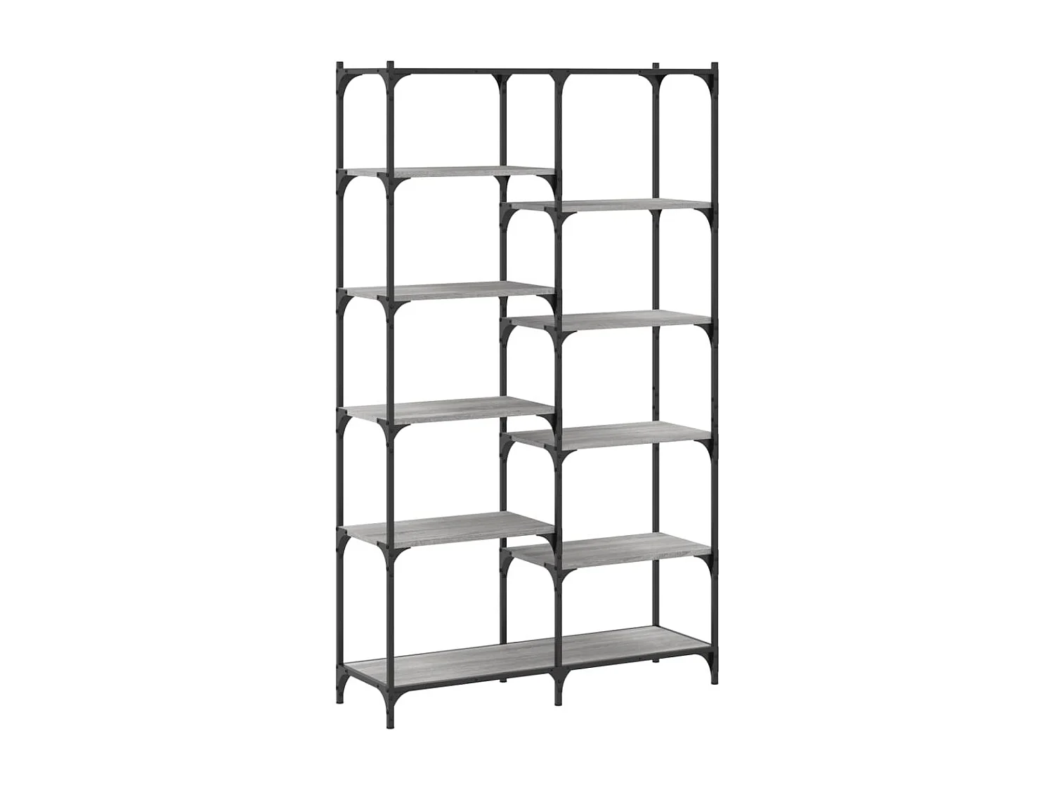 Bibliothèque sonoma gris 100x32x170 cm bois d'ingénierie et fer