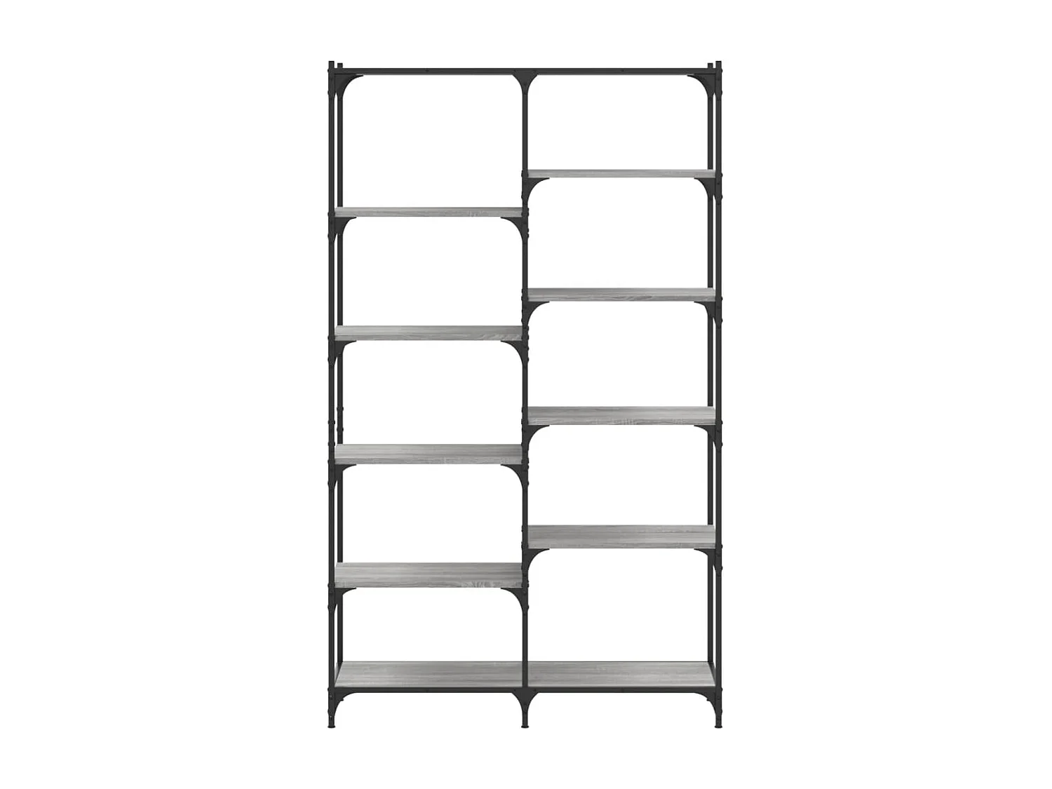 Bibliothèque sonoma gris 100x32x170 cm bois d'ingénierie et fer