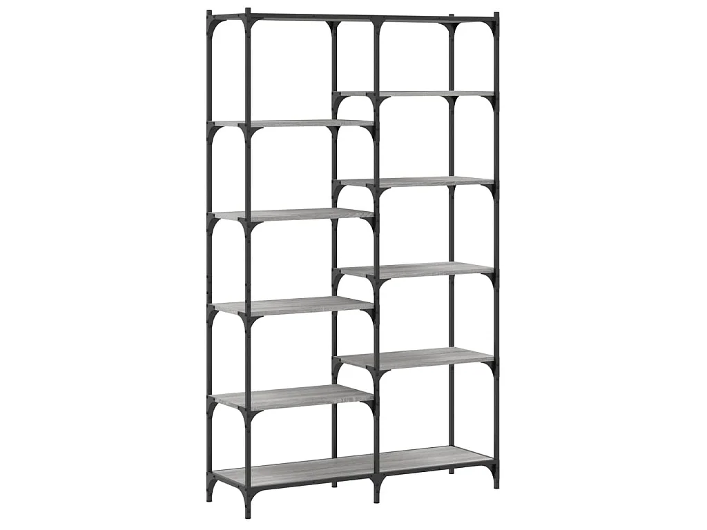 Bibliothèque sonoma gris 100x32x170 cm bois d'ingénierie et fer