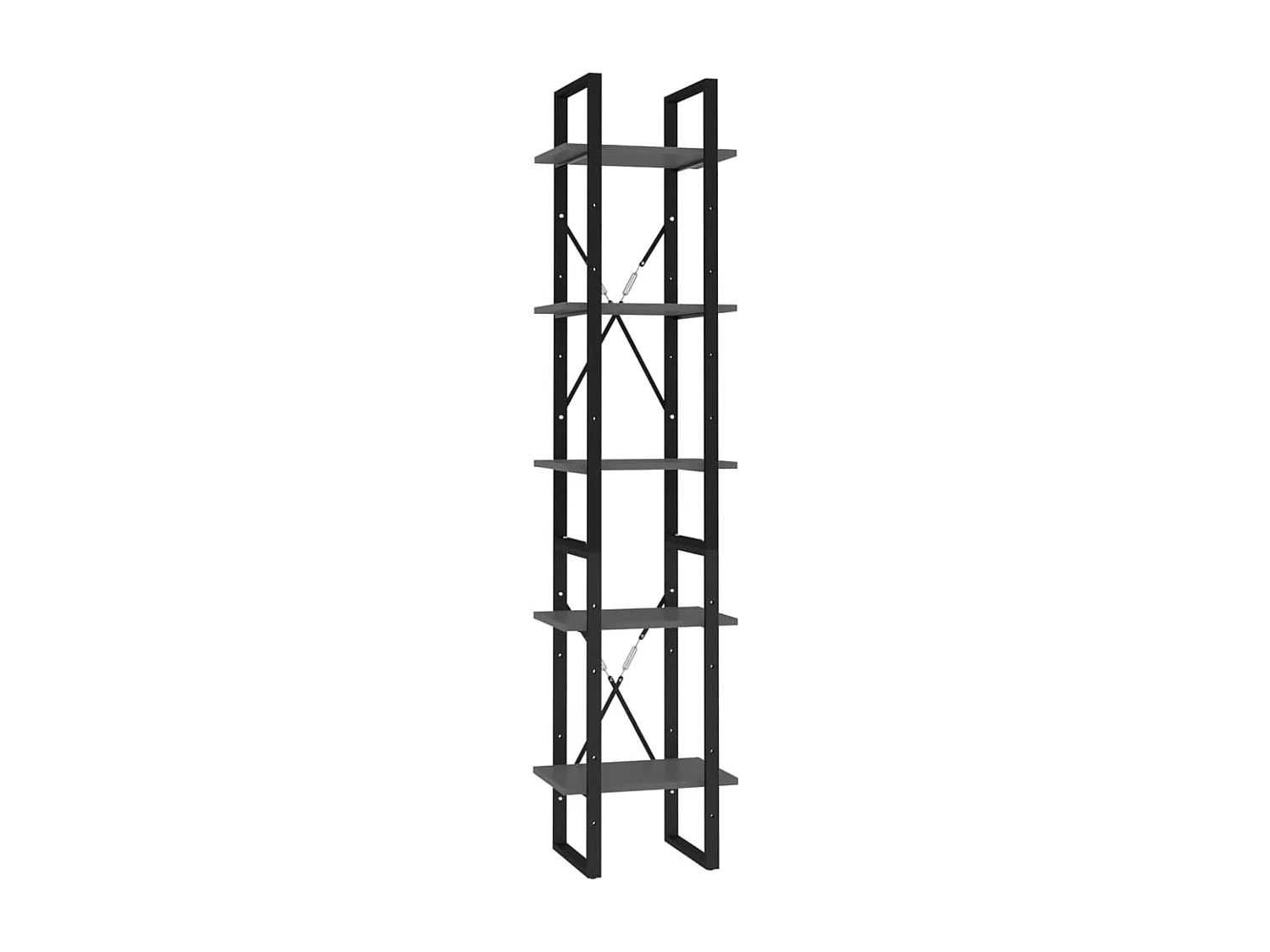 Boekenkast met 5 schappen 40x30x175 cm bewerkt hout grijs