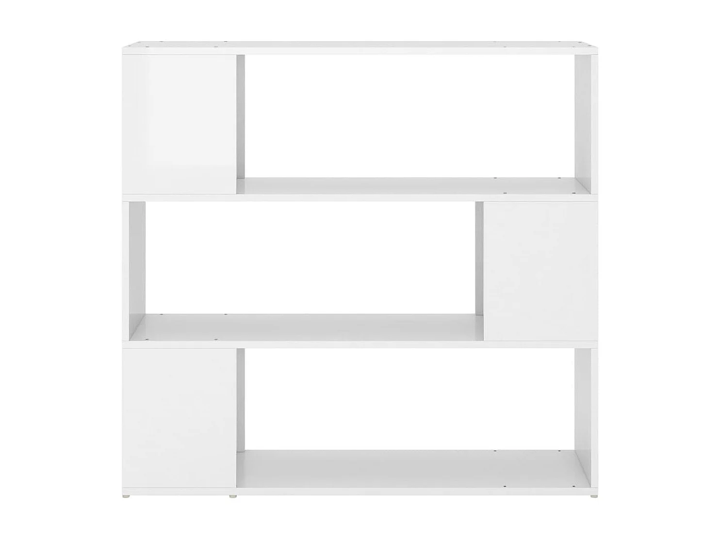 Bücherregal Raumteiler Hochglanz-Weiß 100x24x94 cm