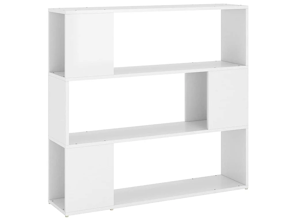Bibliothèque/Séparateur de pièce Blanc brillant 100x24x94 cm