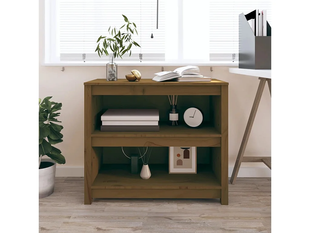 Bibliothèque Marron miel 80x35x68 cm Bois de pin massif