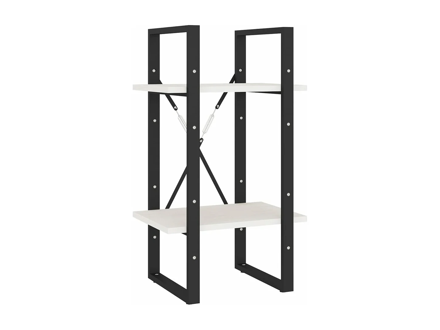 Estante com 2 prateleiras 40x30x70 cm pinho maciço branco