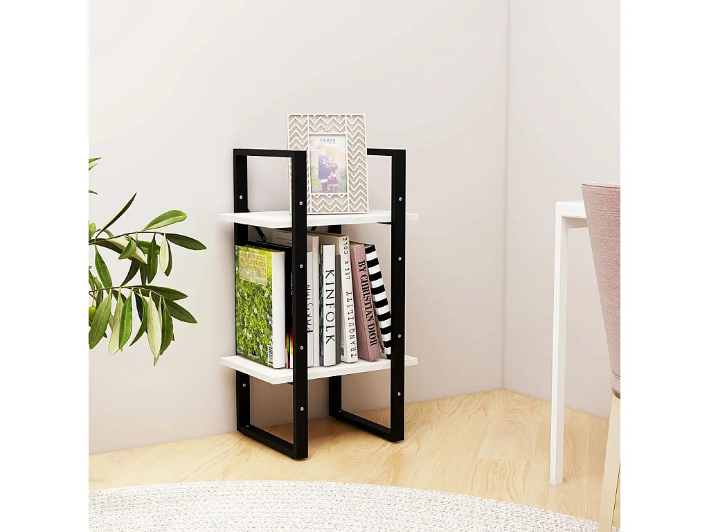 Estante com 2 prateleiras 40x30x70 cm pinho maciço branco